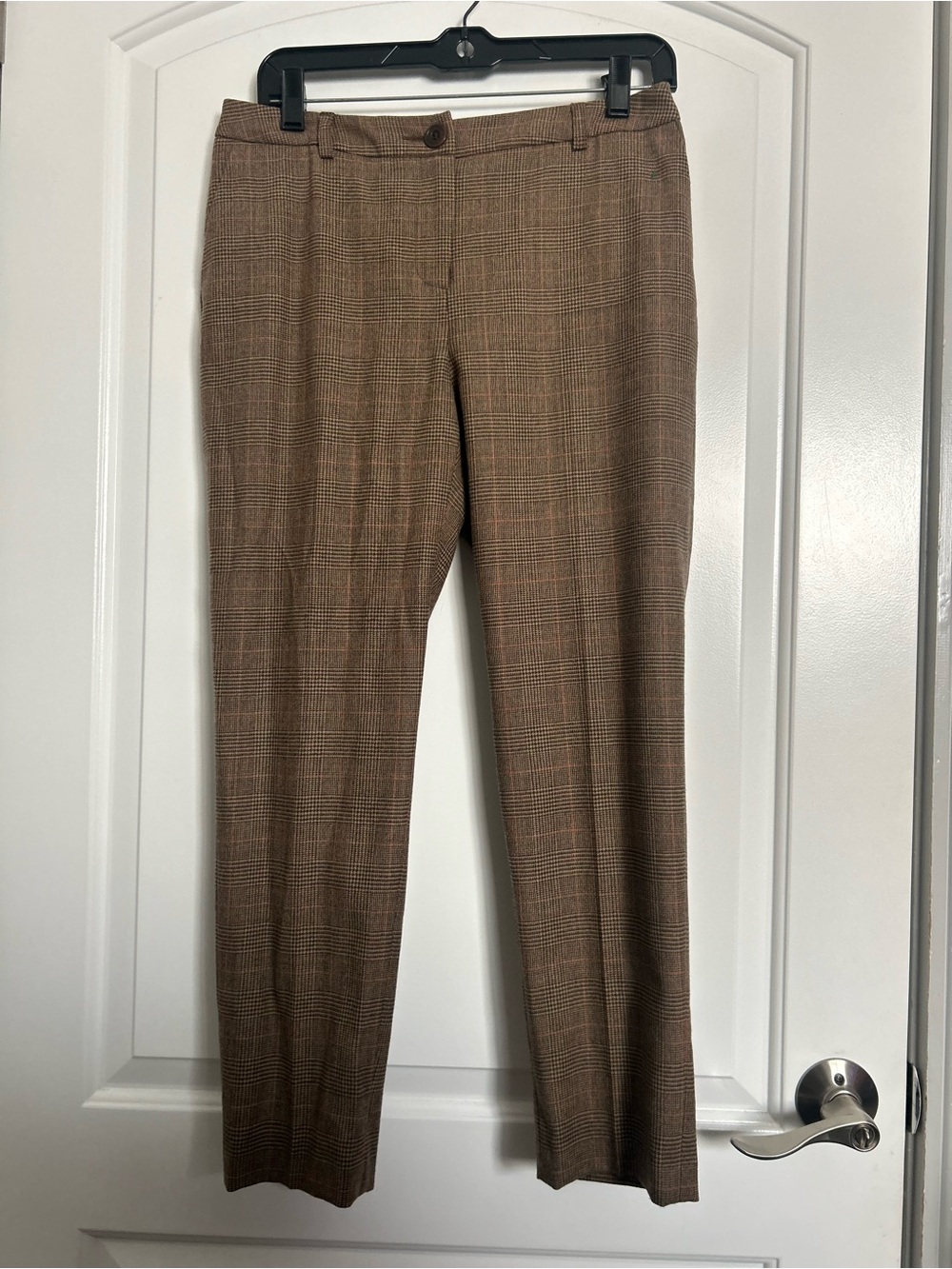 Boden Brown Plaid Wool Blend Mid Rise Trouser Pants Size 6 Fall Preppy 90s Chic